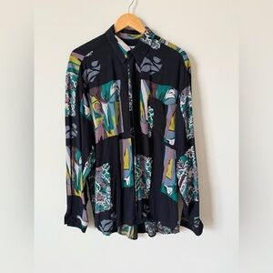 VINTAGE SMASH BUTTON DOWN‎ LONG SLEEVE SHIRT SIZE MEDIUM